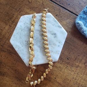 2 gold plated bracelets